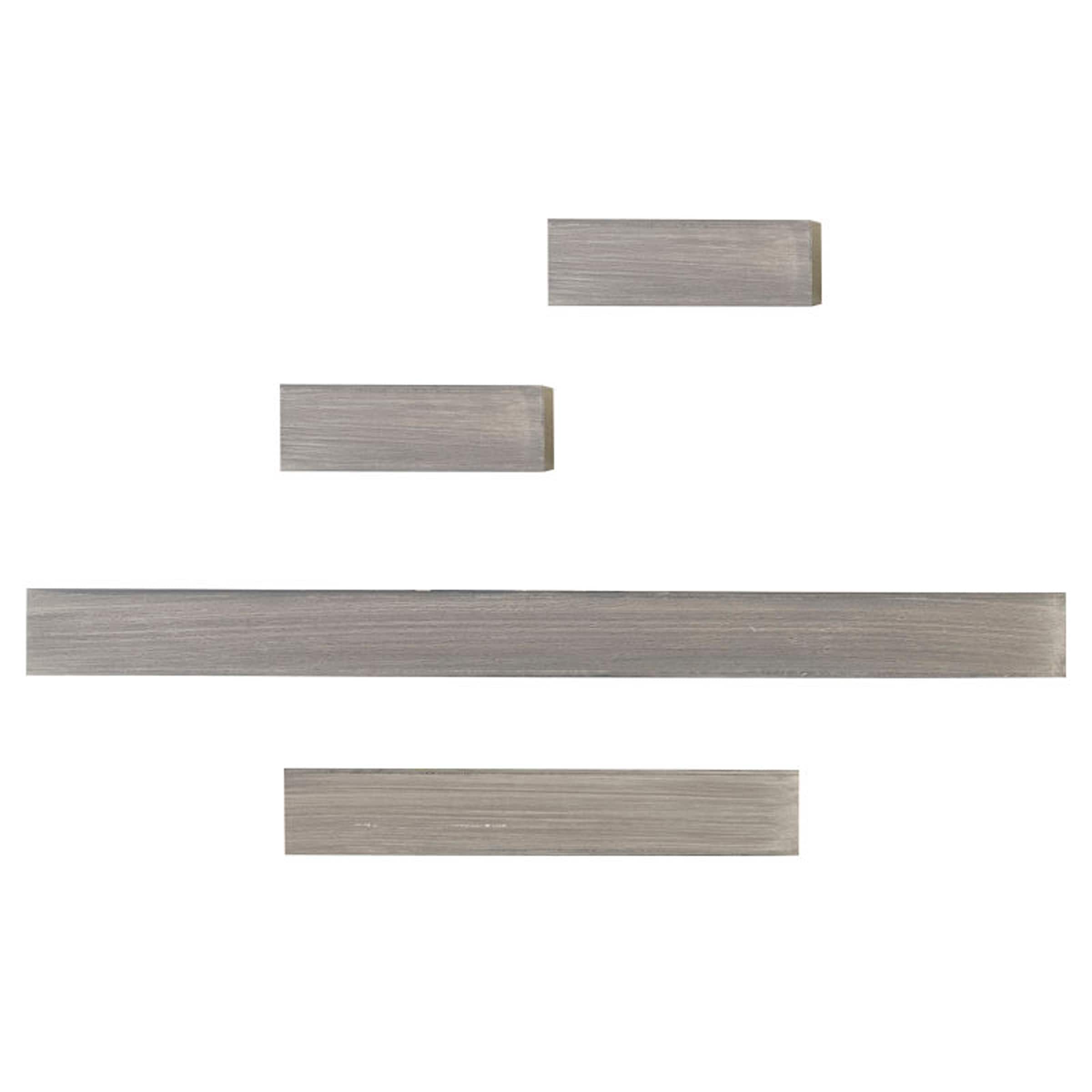 Melannco Set of 4 Distressed Gray Chunky Shelves, 2-6, 12, 24 Inch