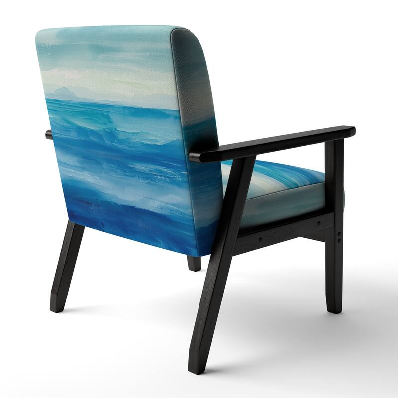 Designart "From the Shore" Upholstered Beach Accent Chair - Nautical & Coastal Arm Chair For Bedroom