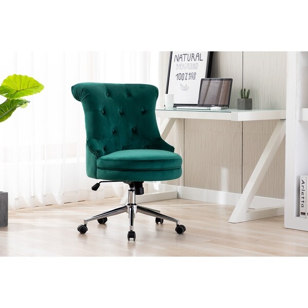 Velvet wingback shop swivel desk chair