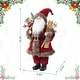 preview thumbnail 66 of 92, Glitzhome 18"H Faux Fur Christmas Santa Figurines with Porcelain Face