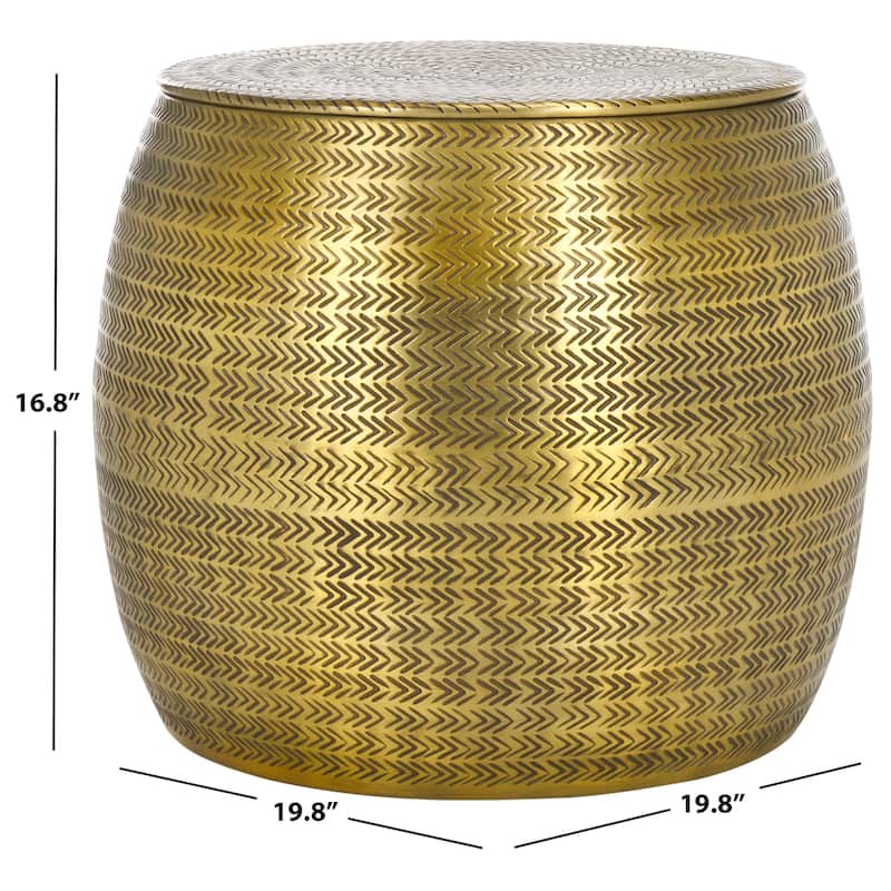 SAFAVIEH Home Apoline Side Table With Storage - 20Wx20Dx17H - Antique Brass