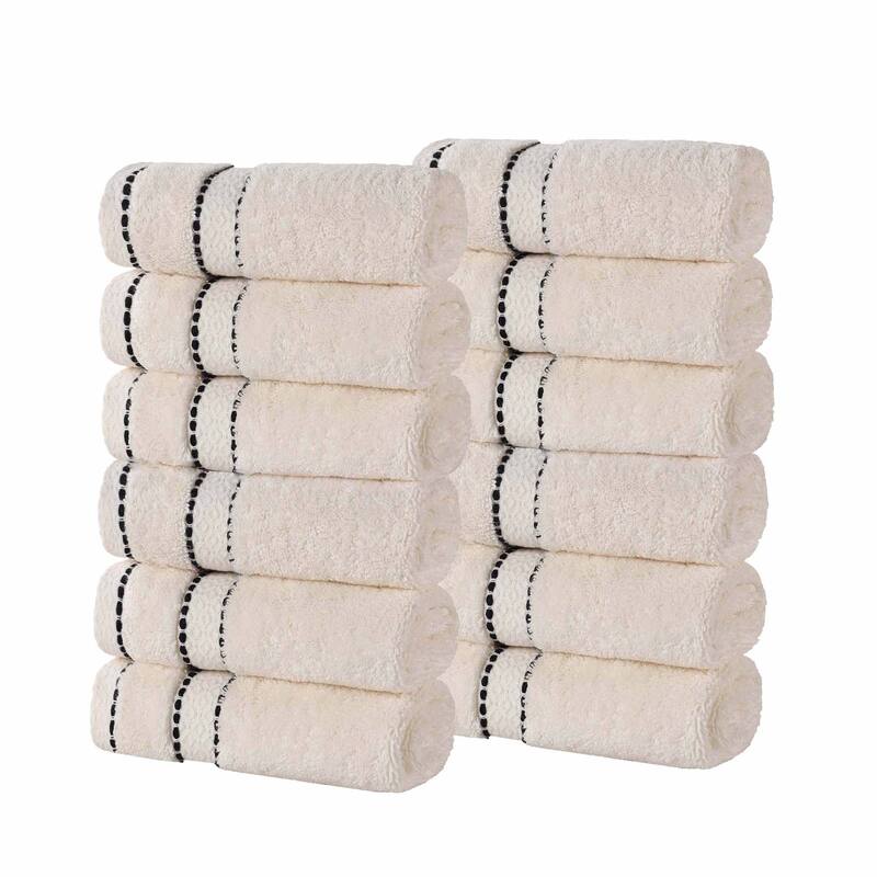 Superior Niles Cotton Ultra-Plush Absorbent Face Towel/Washcloths, Set of 12
