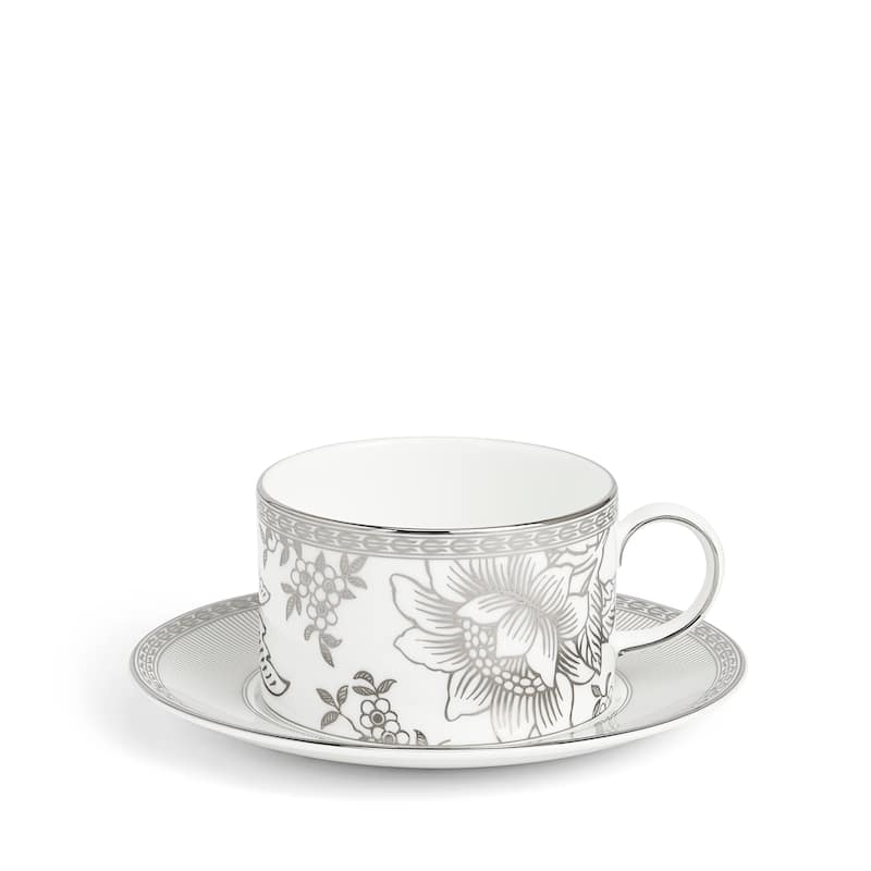 Wedgwood Silver Tonquin Teacup & Saucer 5.9floz