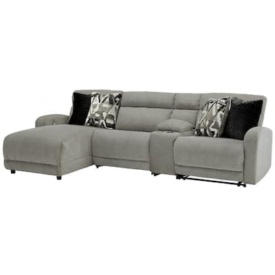 Signature Design by Ashley Colleyville Gray 4-Piece Power Reclining Sectional with Chaise - 121"W x 65"D x 39"H