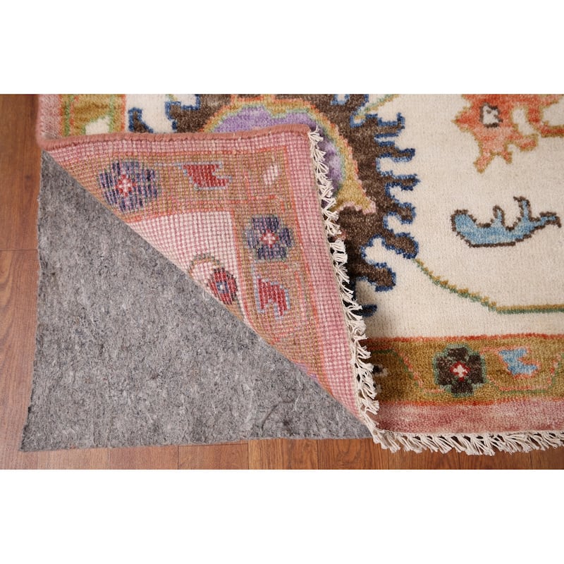 Pink Oushak Oriental Area Rug Handmade Wool Carpet - 8'11" x 11'7"
