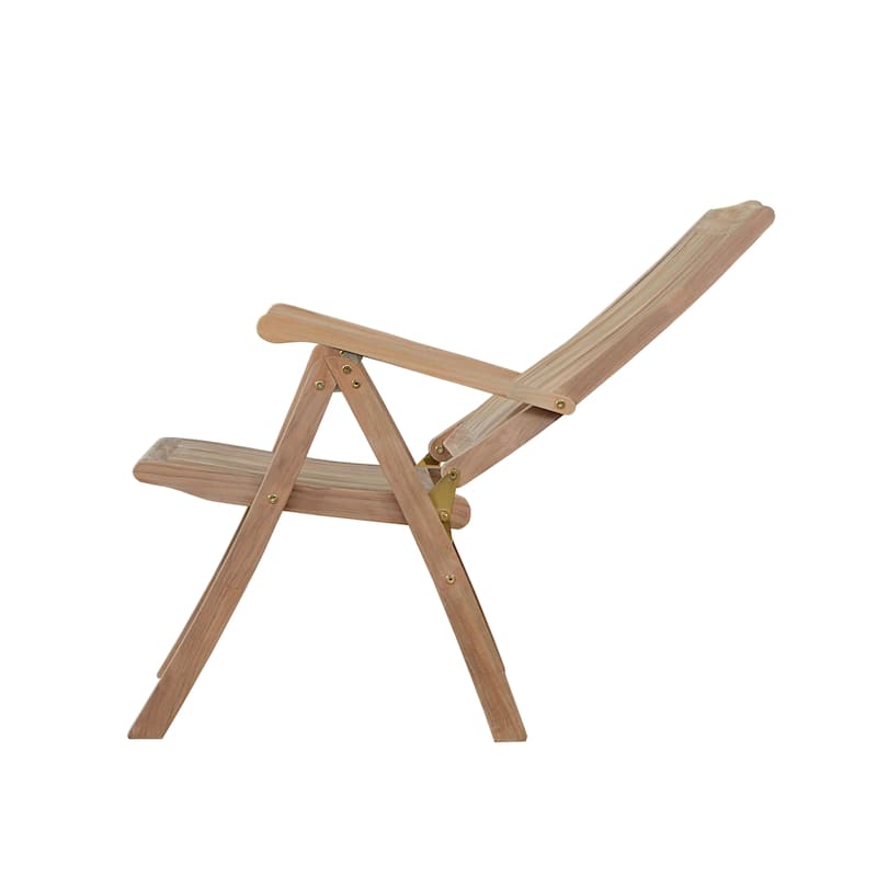 Katana Outdoor Teak Reclining Lounge Chair - N/A