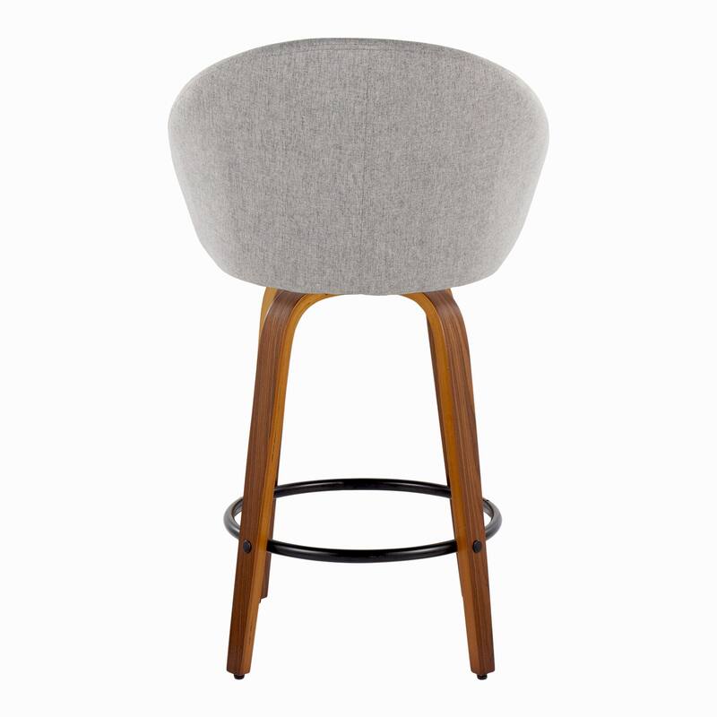 Carson Carrington Livesey High Back 26" Fixed-Height Counter Stool with Bent Wood Legs & Round Footrest (Set of 2)