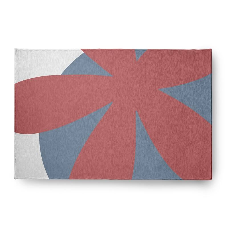 Bold Flower Modern & Contemporary Chenille Area Rug - Bright Mauve Pink - 4' x 6'