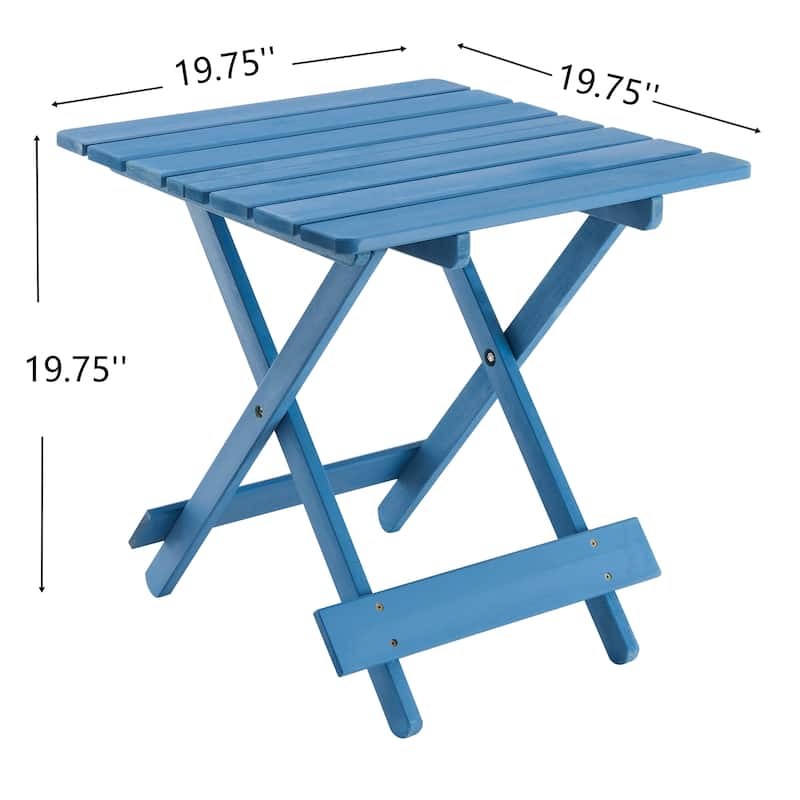 Folding Square Table Patio Outdoor Solid Wood Table