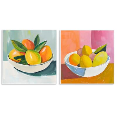 Stupell Fresh Fruits in Bowl Wall Plaque Art Design By Walker Noble (Set of 2)