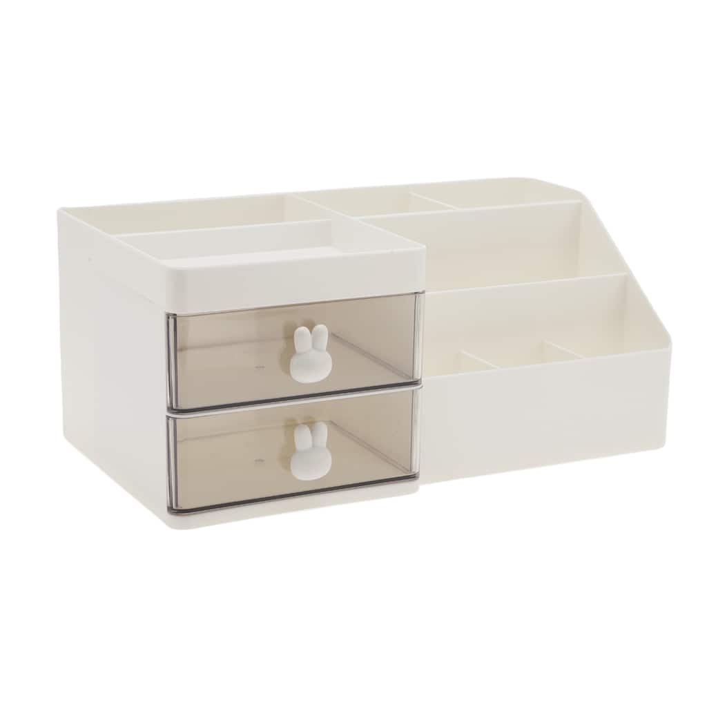Makeup Organizer W/ 2 Drawer 8 Grids for Countertop Vanity for Brushes - 11.22"x6.18"x4.72"