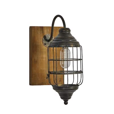 Metal Wall Sconce - Black - Roche River Decor