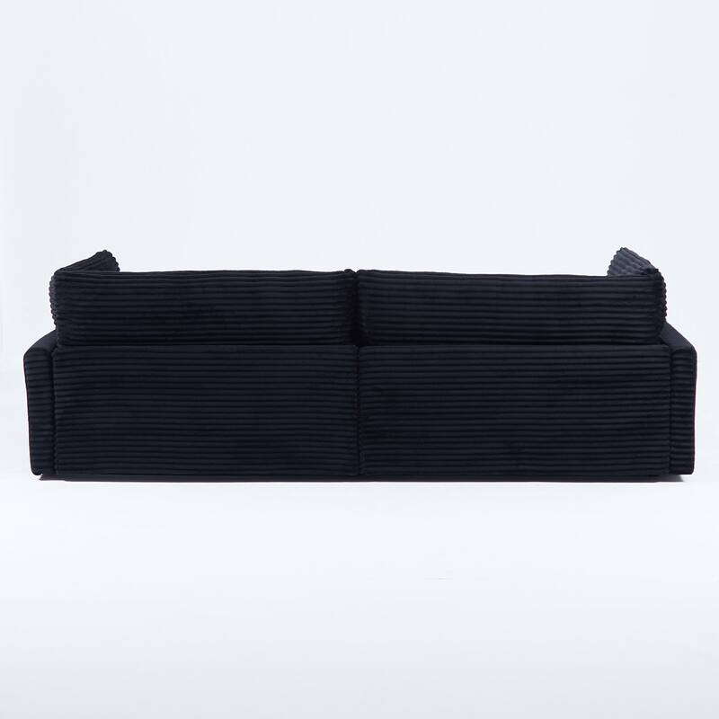 The 112-Inch Corduroy Sofa,With Two Throw Pillows And Four Backrests