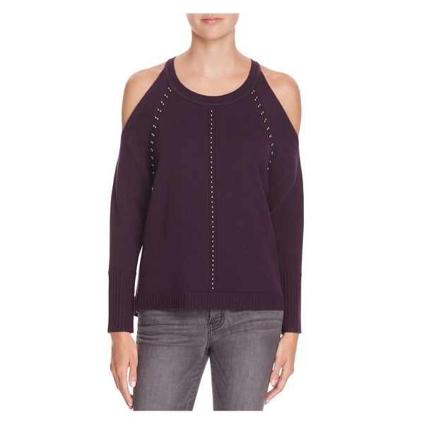 RAMY BROOK Womens New 1460 Purple Embellished Cut Out Sweater L. Opens flyout.