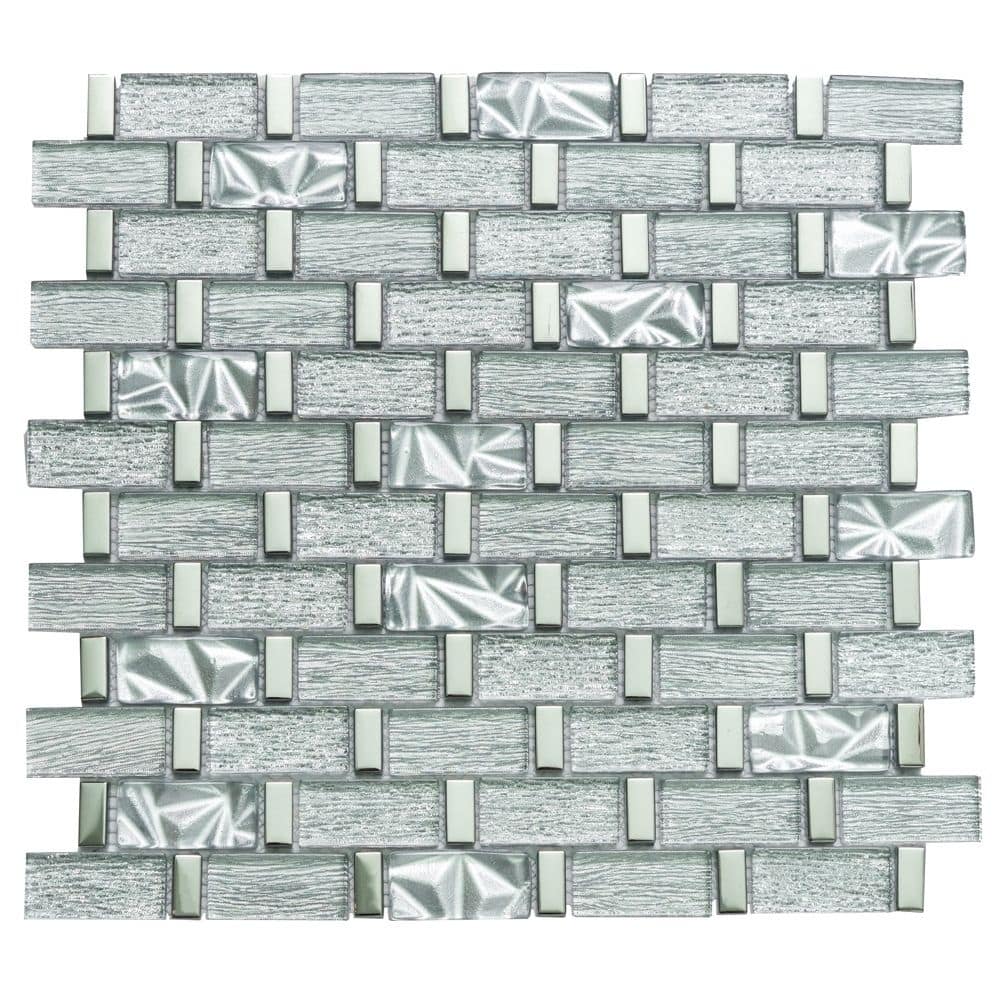 Wonderland 1x2 Winter Snow Glass Brick Mosaic Tile - Wall & Backsplash