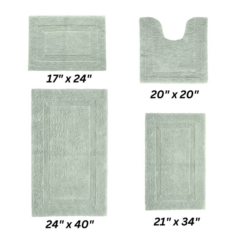 Better Trends Bath Rugs 100% Cotton Reversible Highly Water Absorbent Bathroom Rug for Shower, Sink, Bath Mats - Lux Collection