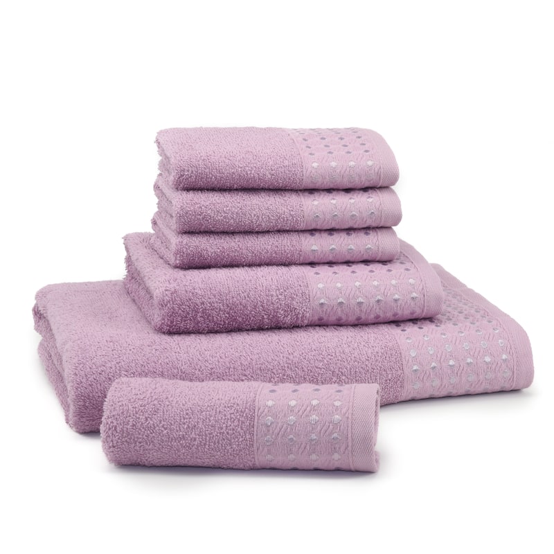 East'N Blue Petek Turkish Cotton Bath Towel Set (Set of 6) - (1 Bath Towel, 1 Hand Towel, 4 Washcloth)