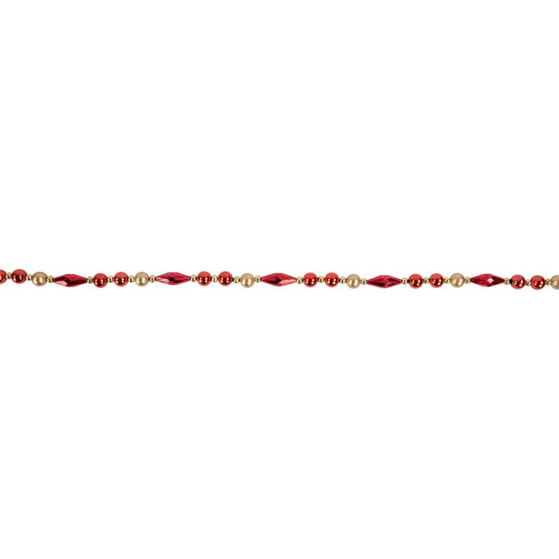 9' Shiny and Matte Beaded Christmas Garland - Unlit