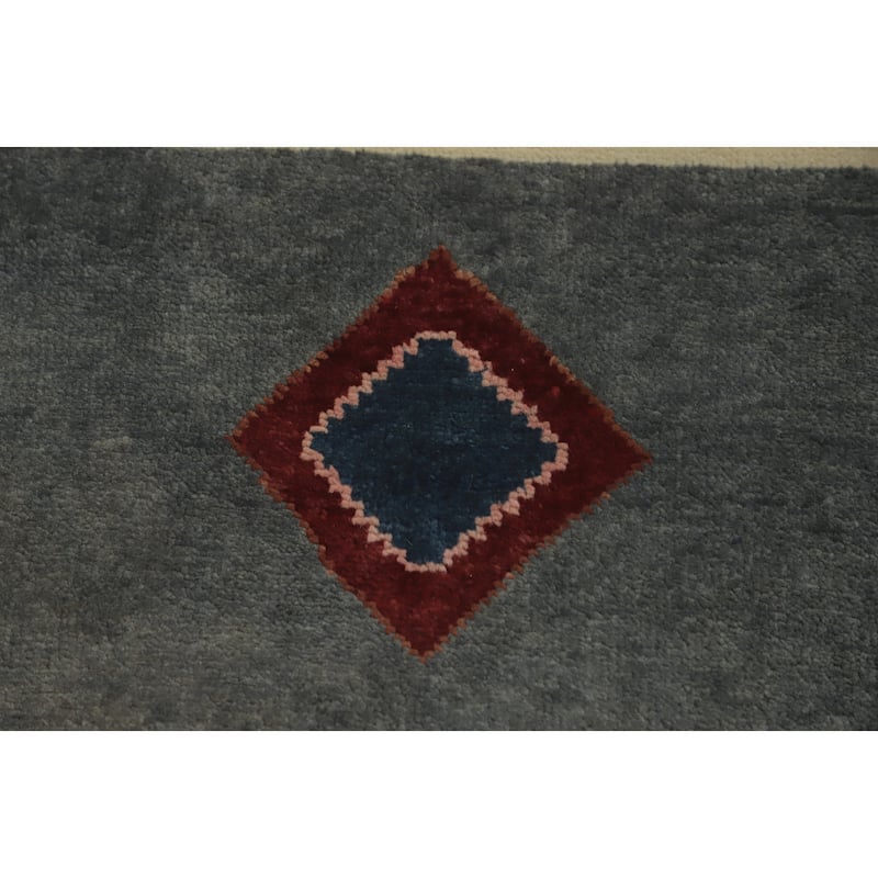 Square Wool Gabbeh Vegetable Dye Large Rug Handmade Wool Carpet - 12' 4'' X 12' 3''