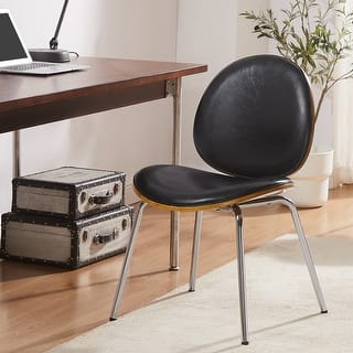 Art Leon Beetle Veneer Chair, Walnut, Chrome