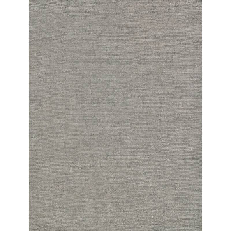 EXQUISITE RUGS Duo Hand-loomed Wool/Bamboo Silk Dark Grey/Silver Area Rug.