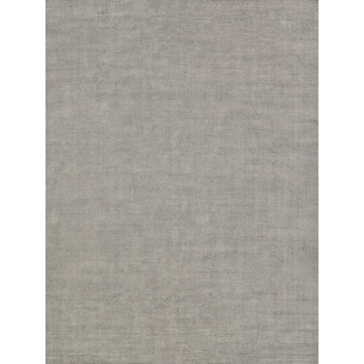 EXQUISITE RUGS Duo Hand-loomed Wool/Bamboo Silk Dark Grey/Silver Area Rug.