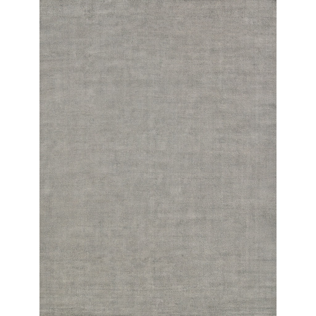 EXQUISITE RUGS Duo Hand-loomed Wool/Bamboo Silk Dark Grey/Silver Area Rug.