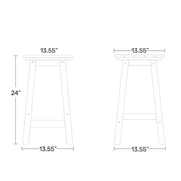 Laguna Hdpe All Weather Outdoor Patio 24" Square Counter Stool