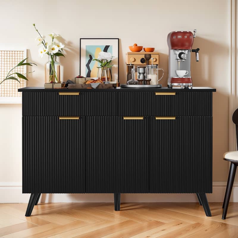 Pocassy 47-Inch Buffet Cabinet with Storage - Black