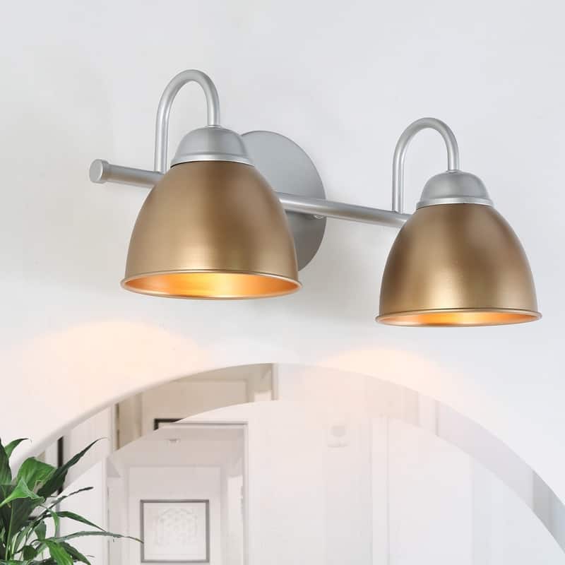 Mid-century Modern Bathroom Vanity Lights Bell Metal Shade Sconces Kitchen Sink Window