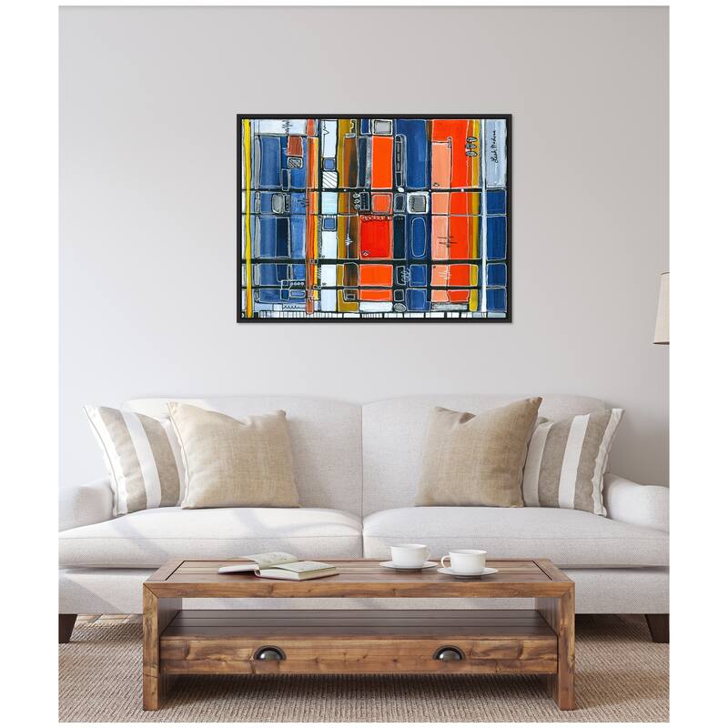 Kate and Laurel Sylvie Bart Horizontal Framed Canvas by Leah Nadeau