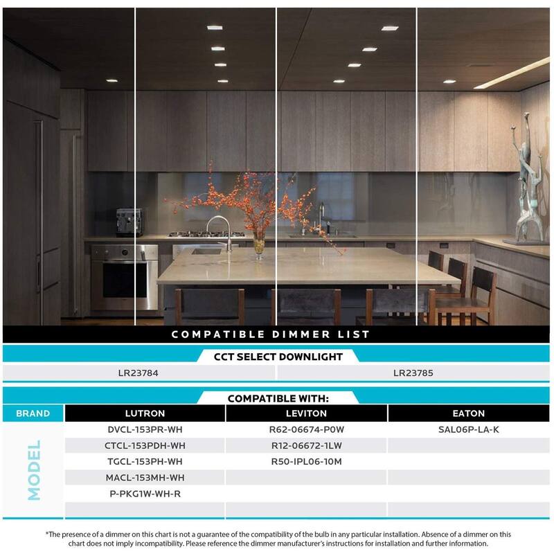 Luxrite 4" Square Recessed LED Can Light, Color Temperature Selectable 2700K / 3000K / 3500K / 4000K / 5000K (6 Pack) - 6 Pack