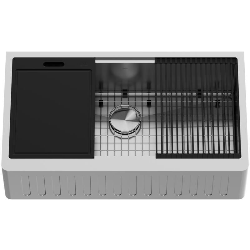 Vigo Oxford 36" Farmhouse Single Basin Stainless Steel Kitchen Sink - Stainless Steel