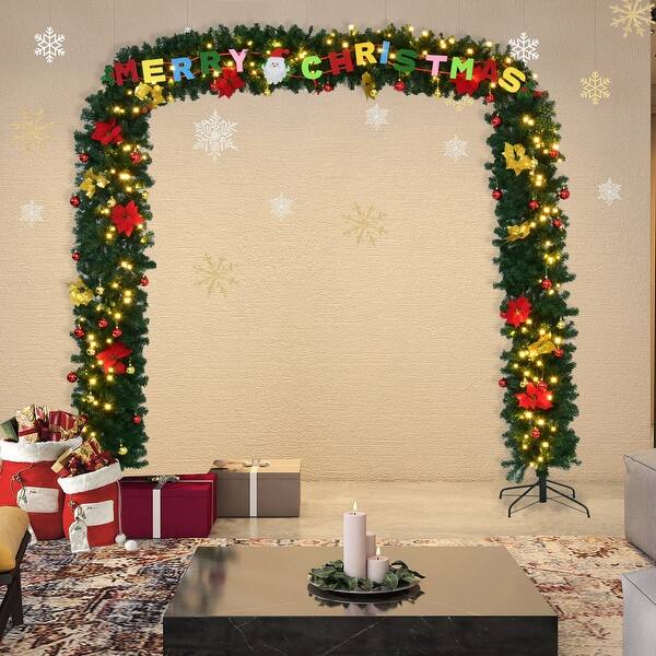 Shop Costway 9 X 8 Pre Lit Artificial Arched Christmas Tree