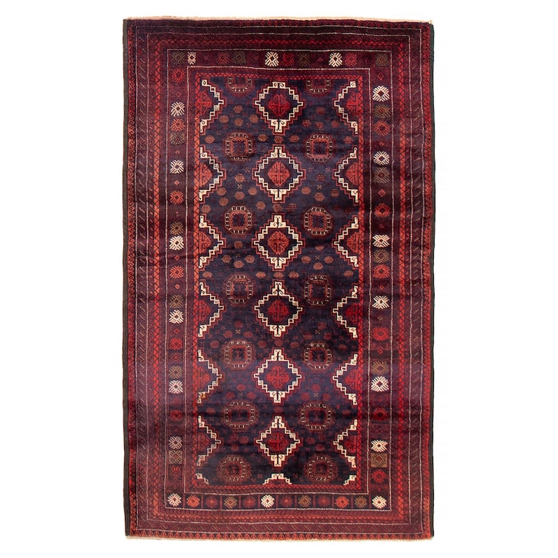 Teimani Navy Rug 3'10" x 6'8" - 3'10 x 6'8 - Dark Navy - 3'10 x 6'8