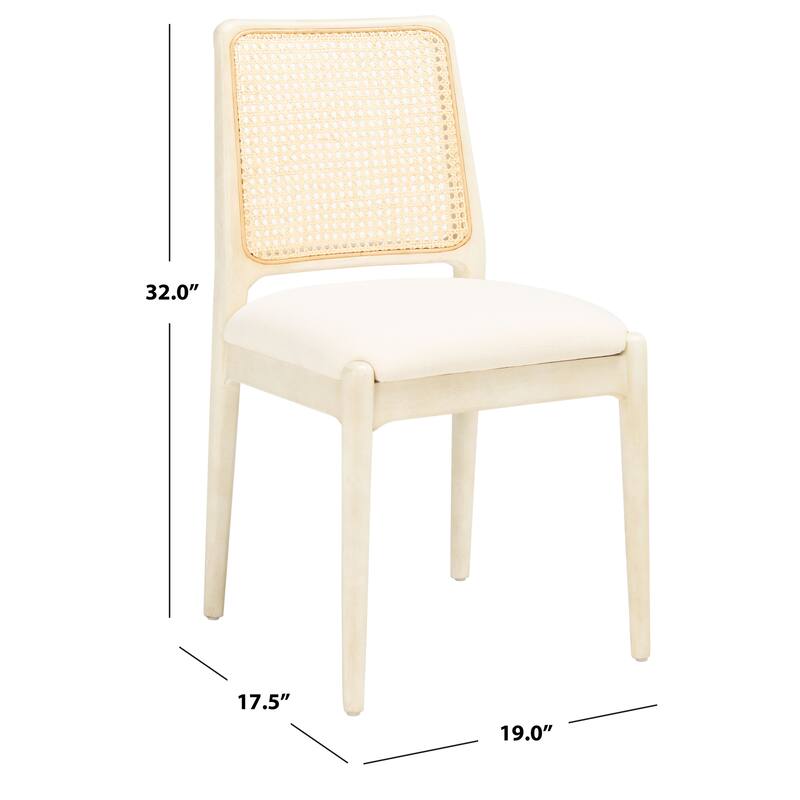 SAFAVIEH Sylva Rattan Cushion Dining Chair (Set of 2) - 19" W x 17.5" L x 32" H - 19Wx18Dx32H