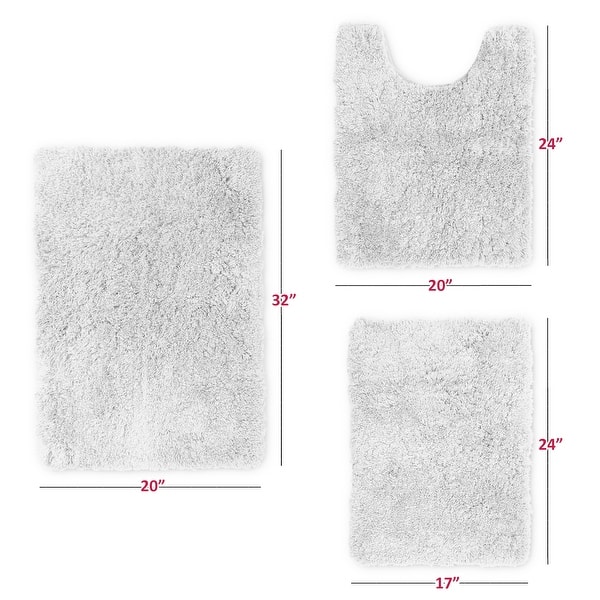 Porch & Den Lorena Shaggy/ Nonslip Rubber Backed Bath Rug Set Bed