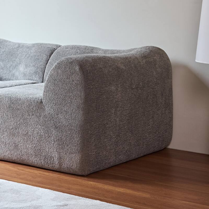 Minimalist Accent Sofa Loveseat Couch with 2 Throw Pillows, 2-Seater Couch for Living Room Apartments