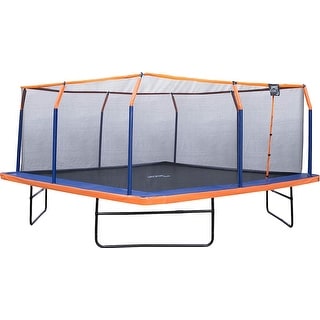 Machrus Upper Bounce 12 x 12 FT Square Trampoline Set with Premium Top-Ring Enclosure and Safety Pad - 12 x 12 Ft