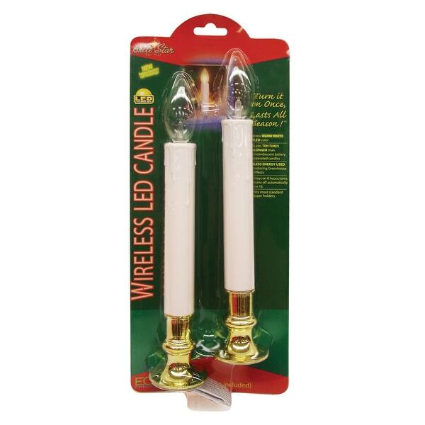 Shop Black Friday Deals On Pack Of 2 Battery Operated Warm White Led Christmas Tiffany C7 Candle Lamps Overstock 22732395