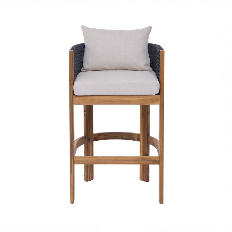 Christopher Knight Home - Martinez Outdoor Acacia Wood Barstools (Set of 2)