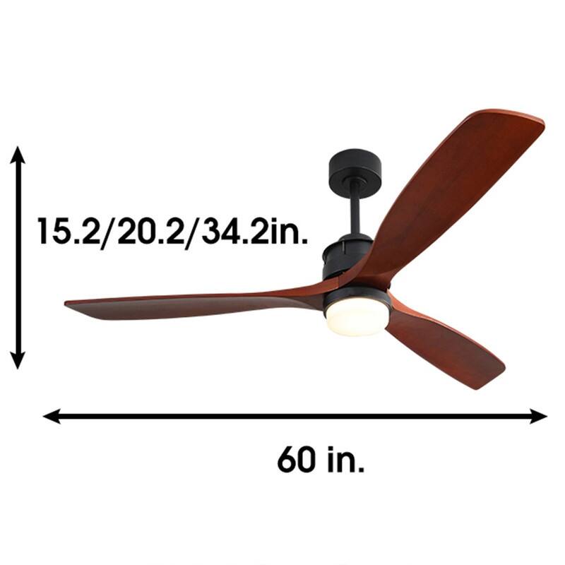 60" Black & 52" White Ceiling Fans with LED Light & Reversible DC Motors