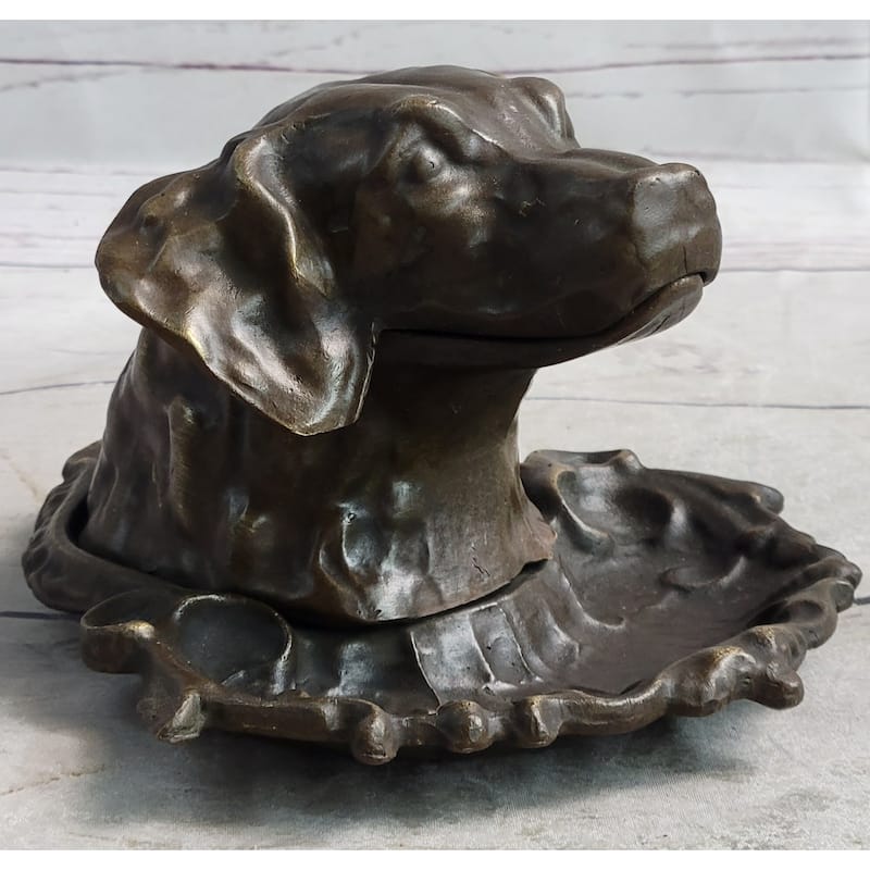 Labrador Retriever Dog Puppy Incense Burner Bronze Metal Sculpture Original Art