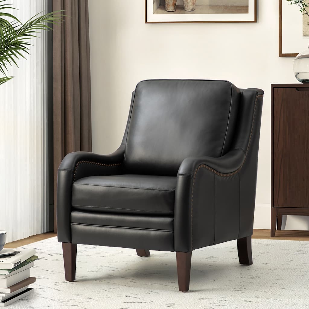 Pascual Comfy Living Room Armchair with Solid Wood Legs