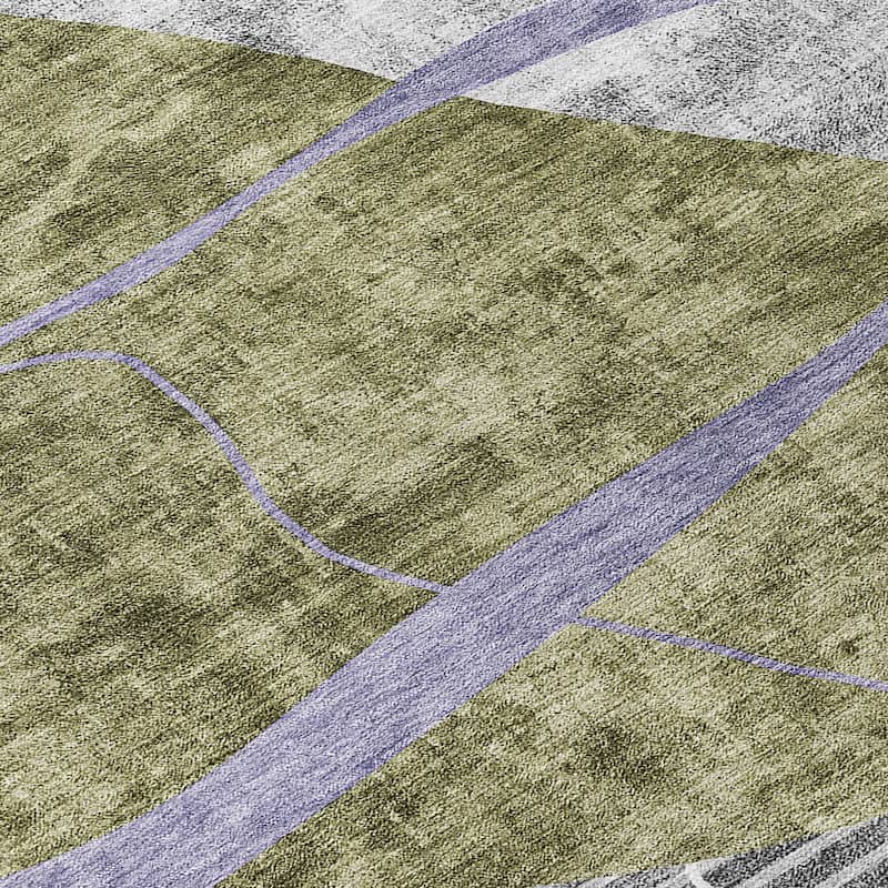 Machine Washable Indoor/ Outdoor Chantille Contemporary Abstract Rug