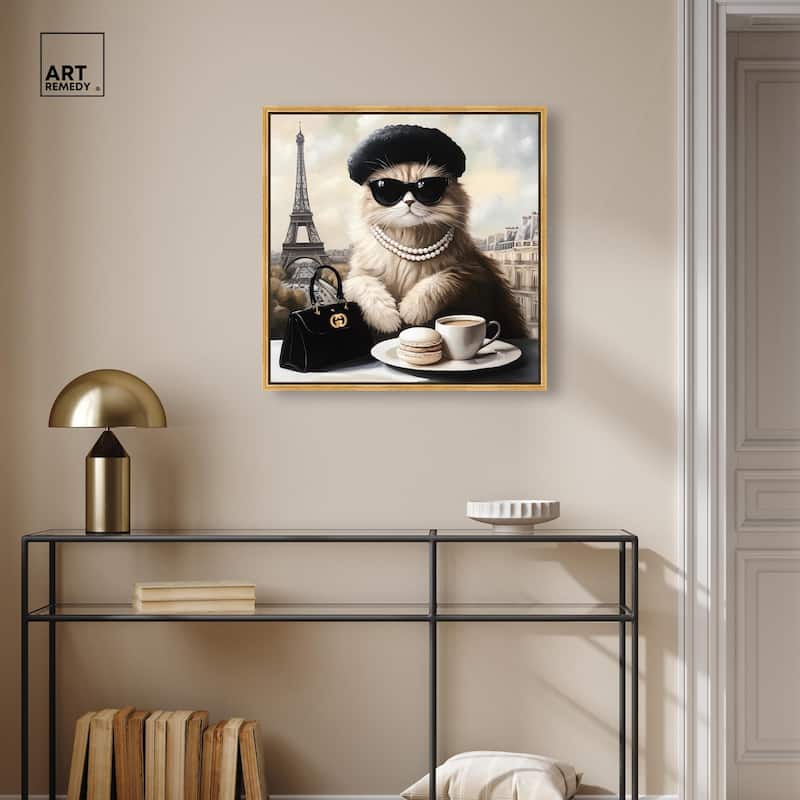 Cat in Paris Treats Canvas by Art Remedy