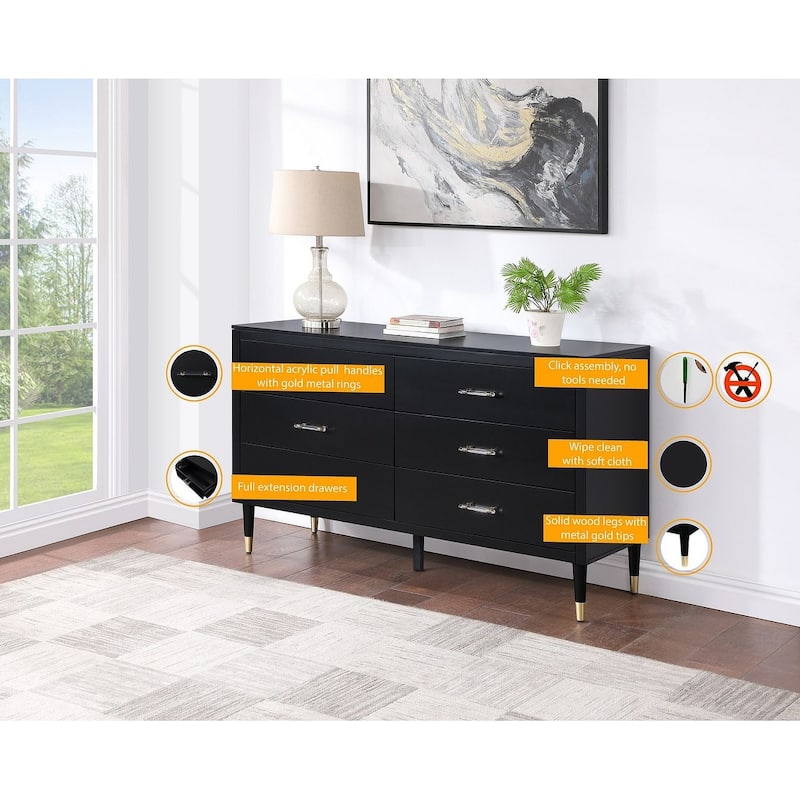 Manhattan Comfort Stanton Modern 6 Drawer Dresser