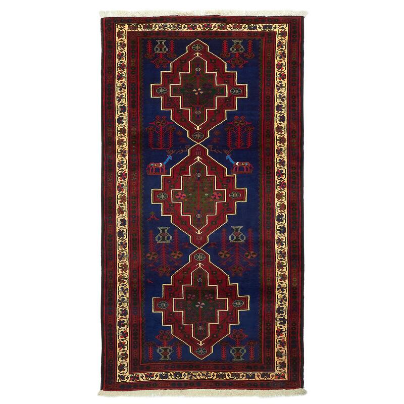 ECARPETGALLERY Hand-knotted Konya Anatolian Dark Blue Wool Rug - 5'0 x 9'6