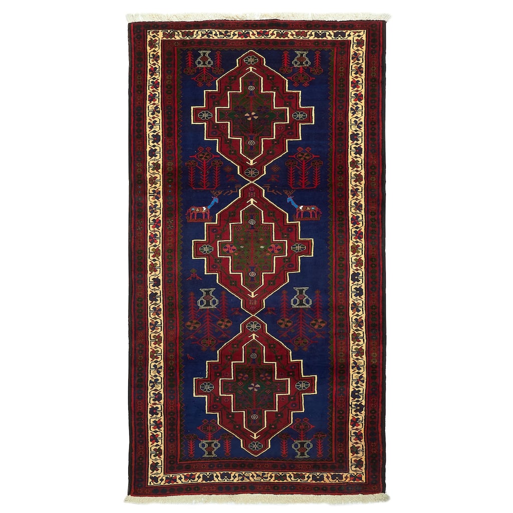 ECARPETGALLERY Hand-knotted Konya Anatolian Dark Blue Wool Rug - 5'0 x 9'6