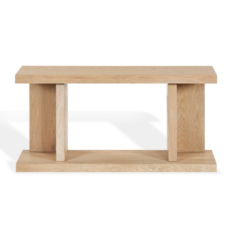 SAFAVIEH Couture Claramay Console Table - 58"W x 16"D x 29"H - Natural Ceruse Oak